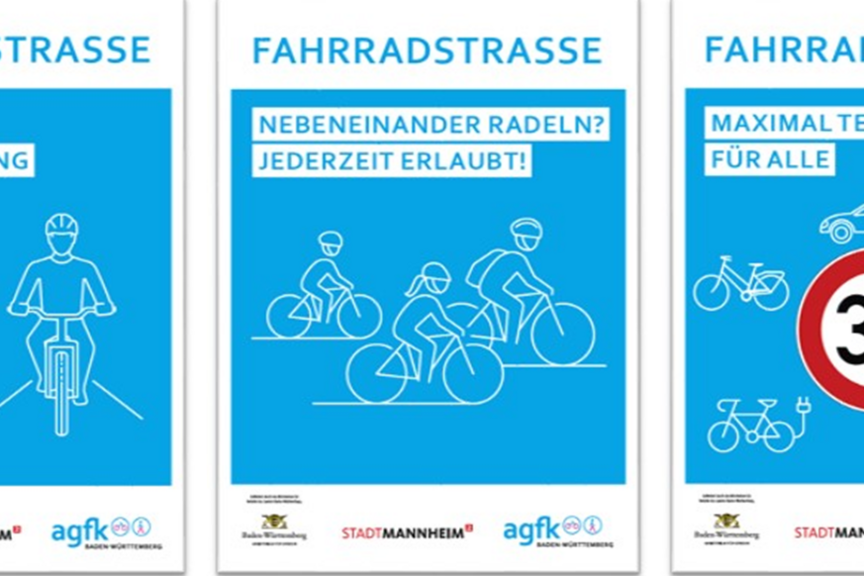 Fahradstraßen Plakate Diese Plakate werden in Mannheims Fahrradstraßen aufgehängt