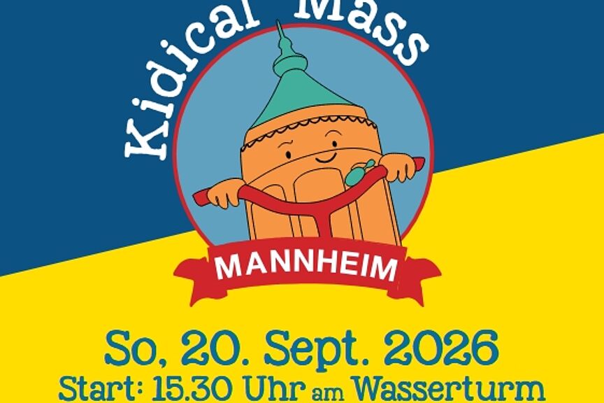 Kidical Mass September 2026 Das Plakat der Kidical Mass für den 20.09.2026 mit Informationen zum Start