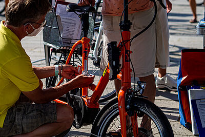 Fahrrad wird codiert