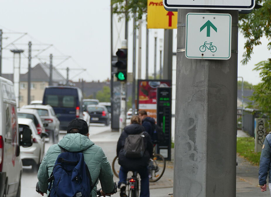 Engstelle am Theresienkrankenhaus Bild der Engstelle am Theresienkrankenhaus (zwischen der Bassermannstraße und der Friedrich-Ebert-Brücke)