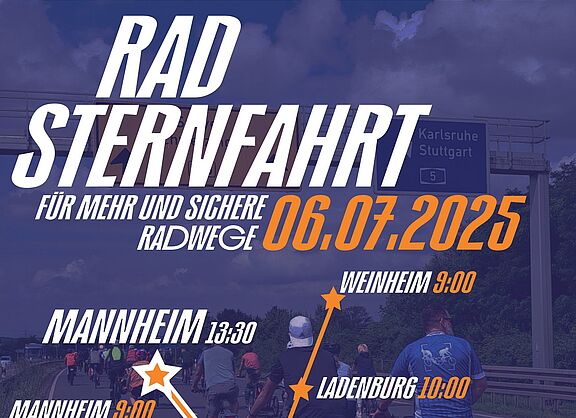 Plakat zur Radsternfahrt am 6. Juli 2025 